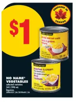 No Frills NO NAME VEGETABLES, 341/398 mL offer