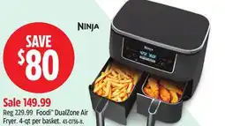 Canadian Tire Ninja Foodi DualZone Air Fryer. 4-qt per basket offer