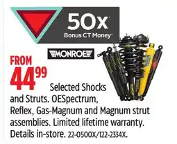 Canadian Tire Monroe Selected Shocks and Struts. OESpectrum, Reflex, Gas-Magnum and Magnum strut assemblies offer