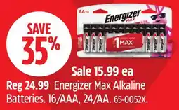 Canadian Tire Energizer Max Alkaline Batteries offer