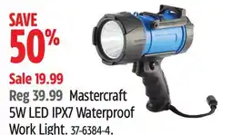 Canadian Tire Mastercraft 5W LED IPX7 Waterproof Work Light offer