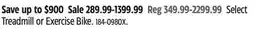 Canadian Tire Select Treadmill or Exercise Bike offer