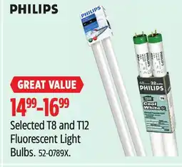 Canadian Tire Philips Selected T8 and T12 Fluorescent Light Bulbs offer