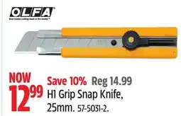 Canadian Tire OLFA H1 Grip Snap Knife, 25mm offer