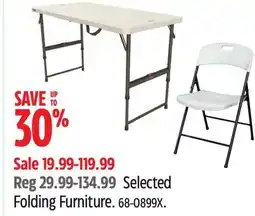 Canadian Tire For-Living Selected Folding Furniture offer