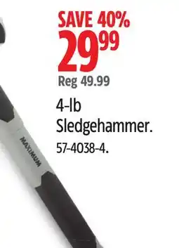 Canadian Tire MAXIMUM 4-lb Sledgehammer offer