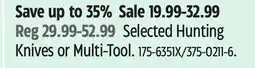 Canadian Tire Selected Hunting Knives or Multi-Tool offer