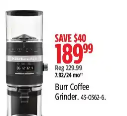 Canadian Tire Kitchenaid Burr Coffee Grinder offer