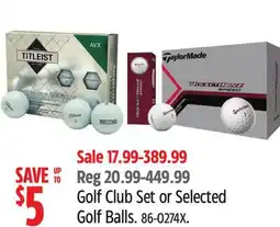 Canadian Tire TaylorMade Golf Club Set or Selected Golf Balls offer