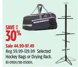 Canadian Tire Winnwell Selected Hockey Bags or Drying Rack offer