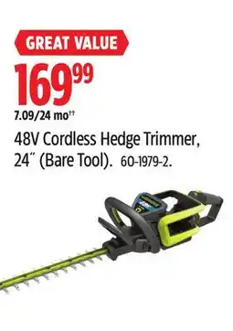 Canadian Tire Yardworks 48V Cordless Hedge Trimmer offer