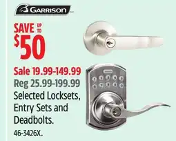 Canadian Tire Garrison Selected Locksets offer