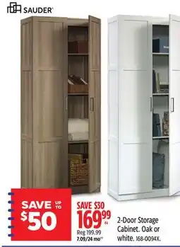 Canadian Tire Sauder 2-Door Storage Cabinet. Oak or white offer