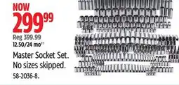 Canadian Tire MAXIMUM Master Socket Set. No sizes skipped offer