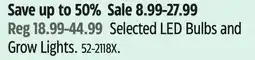 Canadian Tire Selected LED Bulbs and Grow Lights offer