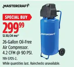 Canadian Tire Mastercraft 26-Gallon Oil-Free Air Compressor offer