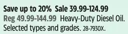 Canadian Tire Shell Heavy-Duty Diesel Oil Selected types and grades offer