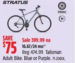 Canadian Tire Stratus Talisman Adult Bike. Blue or Purple offer