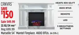 Canadian Tire CANVAS Marseille 54 Mantel Fireplace offer
