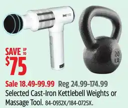 Canadian Tire Cap Barbell Selected Cast-Iron Kettlebell Weights or Massage Tool offer