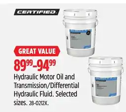 Canadian Tire Certified Differential Hydraulic Fluid offer