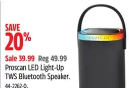 Canadian Tire Proscan LED Light-Up TWS Bluetooth Speaker offer