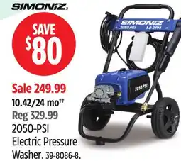 Canadian Tire Simoniz Electric Pressure Washer offer