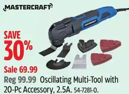 Canadian Tire Mastercraft Oscillating Multi-Tool with 20-Pc Accessory, 2.5A offer