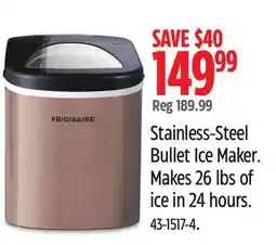 Canadian Tire Stainless-Steel Bullet Ice Maker. Makes 26 lbs of ice in 24 hours offer