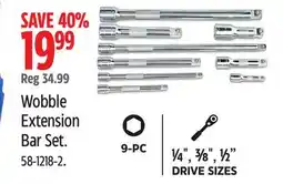 Canadian Tire Mastercraft Wobble Extension Bar Set. 9-PC ¼ , ⅜ , ½ DRIVE SIZES offer