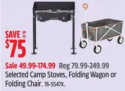 Canadian Tire Selected Camp Stoves, Folding Wagon or Folding Chair offer