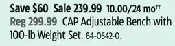 Canadian Tire Cap Barbell Adjustable Bench with 100-lb Weight Set offer