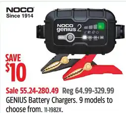 Canadian Tire NOCO GENIUS Battery Chargers offer