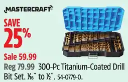 Canadian Tire Mastercraft 300-Pc Titanium-Coated Drill Bit Set. 1⁄16˝ to 1⁄2 offer