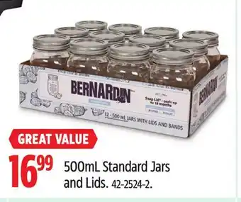 Canadian Tire Bernardin 500mL Standard Jars and Lids offer