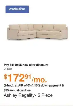Ashley Furniture Ashley Regality- 5 Piece Modular Sectional in Twill, Performance Fabric offer