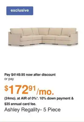 Ashley Furniture Ashley Regality- 5 Piece Modular Sectional in Twill, Performance Fabric offer