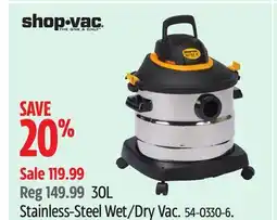 Canadian Tire Shop-Vac 30L Stainless-Steel Wet/Dry Vac offer