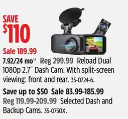 Canadian Tire Reload Dual 1080p 2.7˝ Dash Cam offer