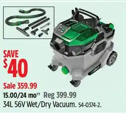 Canadian Tire Ego 34L 56V Wet/Dry Vacuum offer