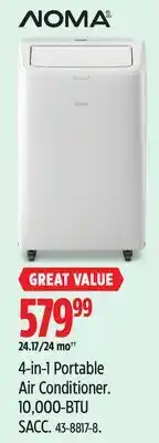Canadian Tire NOMA 4-in-1 Portable Air Conditioner. 10,000-BTU SACC offer