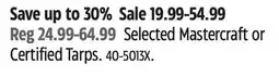 Canadian Tire Certified Selected Mastercraft or Certified Tarps offer