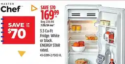 Canadian Tire Master Chef Fridge White or black. ENERGY STAR rated offer