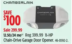 Canadian Tire Chamberlain B1⁄2-HP Chain-Drive Garage Door Opener offer