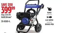 Canadian Tire Simoniz 3000 PSI Gas Pressure Washer & Accessories, Heavy Duty offer