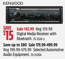 Canadian Tire KENWOOD Digital Media Receiver with Bluetooth offer