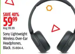 Canadian Tire Sony Lightweight Wireless Over-Ear Headphones, Black offer
