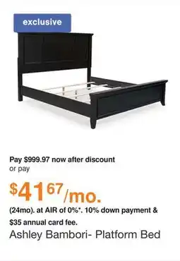 Ashley Furniture Ashley Bambori- Platform Bed in Brown, Size: Queen offer