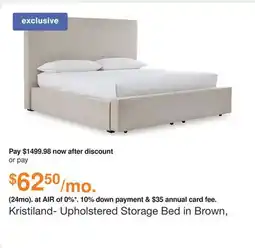 Ashley Furniture Kristiland- Upholstered Storage Bed in Brown, Size: Queen by Ashley offer