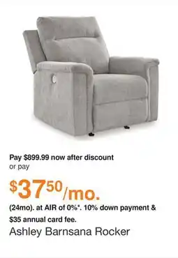 Ashley Furniture Ashley Barnsana Rocker Recliner with Power, Fabric offer